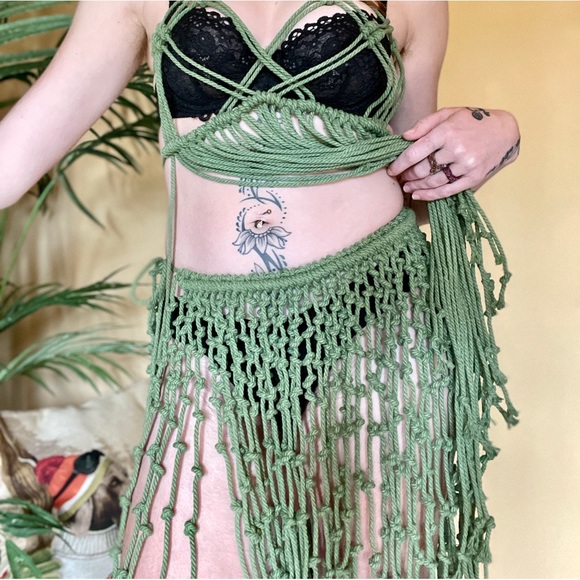Handmade Macramé Wrap Around Rope Skirt - Picture 7 of 16